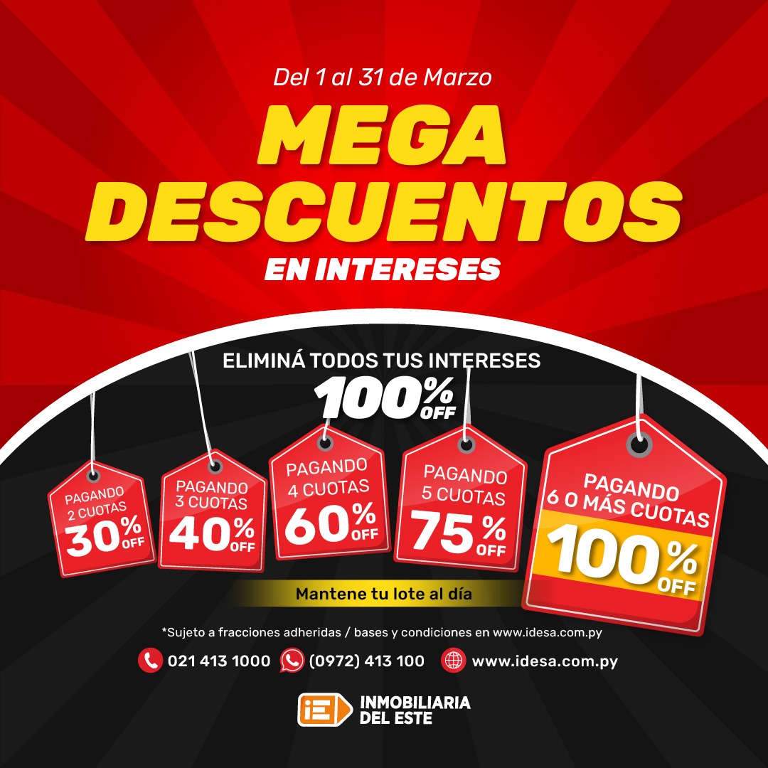 Aprovechá los Mega Descuentos en Intereses