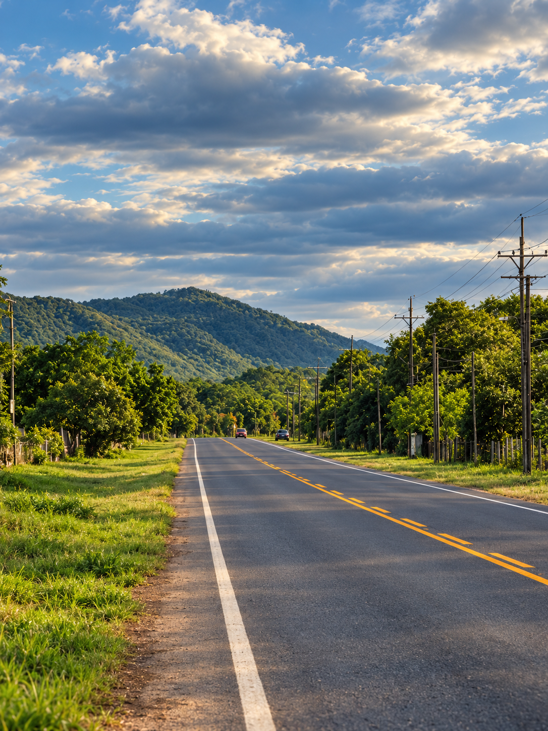 Ruta rodeada de naturaleza en Paraguarí, Paraguay